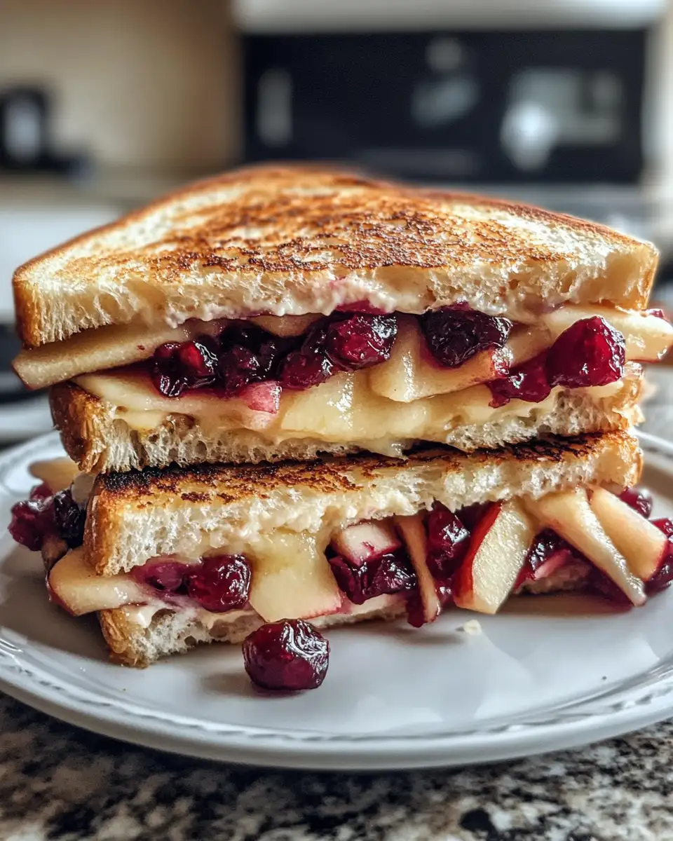 Final dish - Crisp and Tart Delight: The Ultimate Apple and Cranberry Grilled Cheese Sandwich