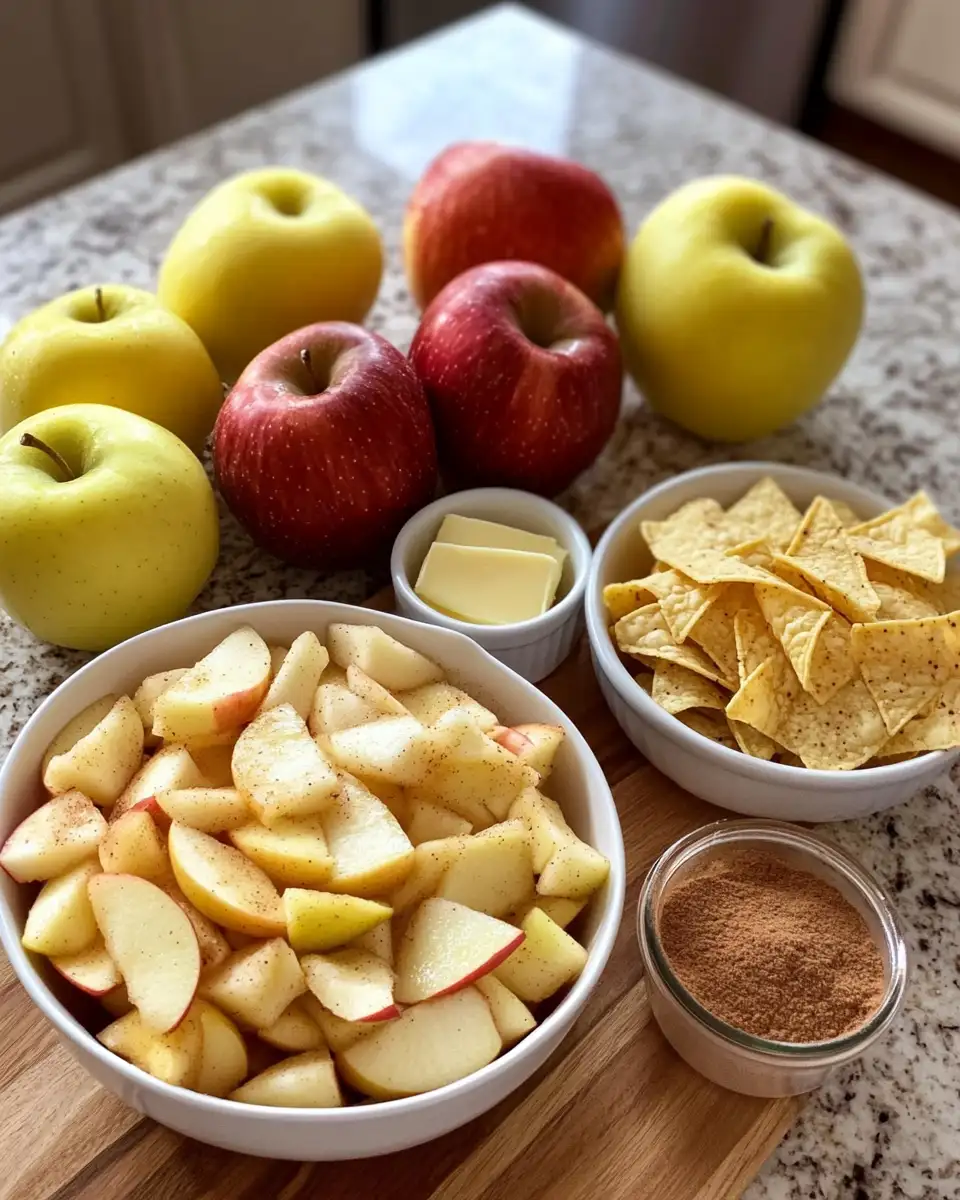 Ingredients for Deliciously Dippable Delight: Apple Pie Dip with Cinnamon Tortilla Chips