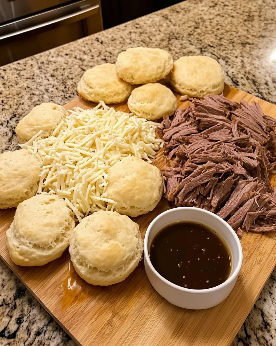 Ingredients for Irresistible Baked French Dip Biscuits That Will Elevate Your Snack Game