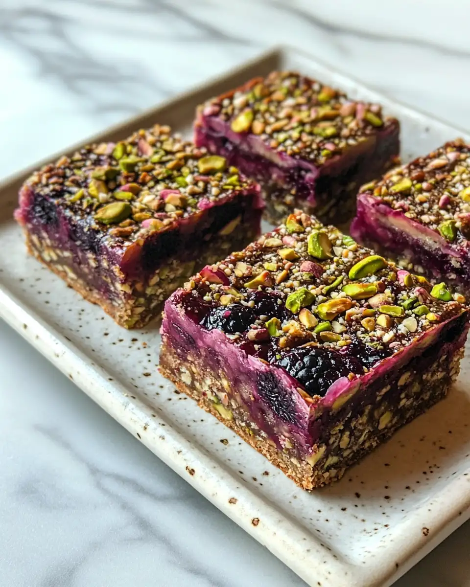 Final dish - Indulge in Bliss with Blackberry Pistachio Dream Bars