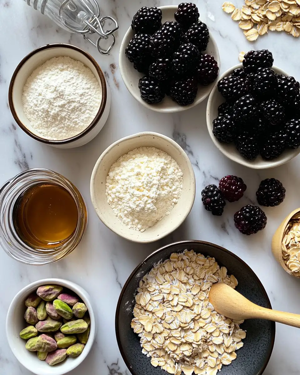 Ingredients for Indulge in Bliss with Blackberry Pistachio Dream Bars