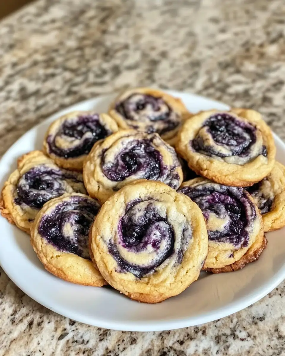 Final dish - Irresistible Blueberry Cheesecake Swirl Cookies: A Sweet Twist on a Classic Treat