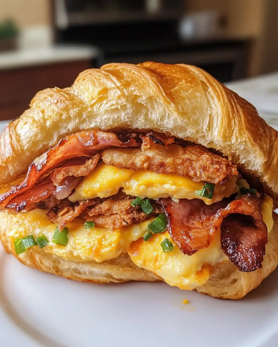 Final dish - Rise and Shine with the Ultimate Breakfast Croissant Sandwich Delight