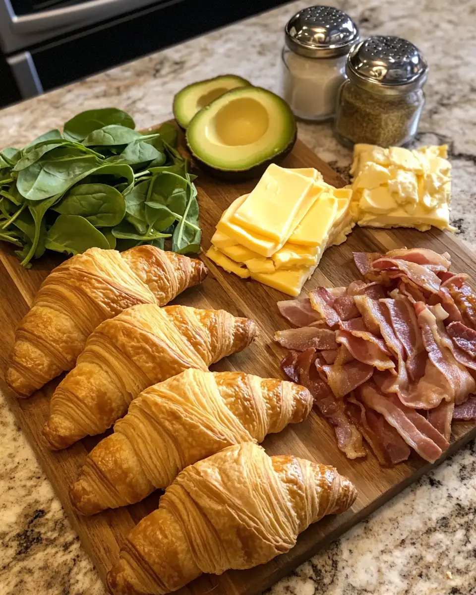 Ingredients for Rise and Shine with the Ultimate Breakfast Croissant Sandwich Delight