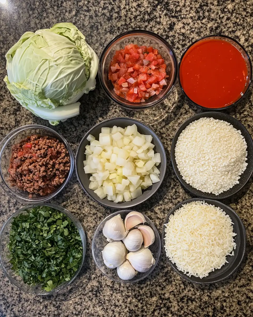 Ingredients for Hearty Cabbage Beef Bake for Cozy Nights