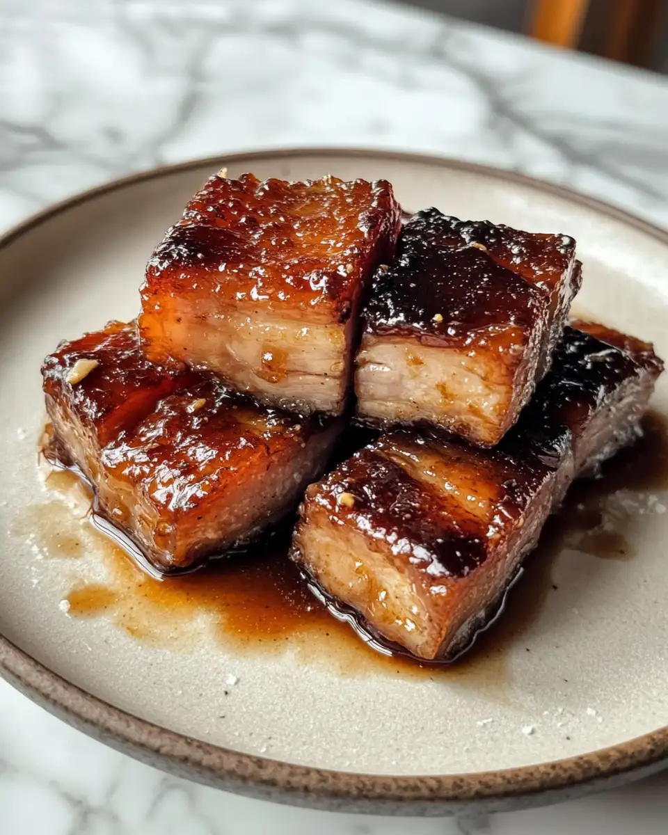 Final dish - Irresistibly Sweet and Savory: Caramelized Honey Glazed Pork Belly Perfection