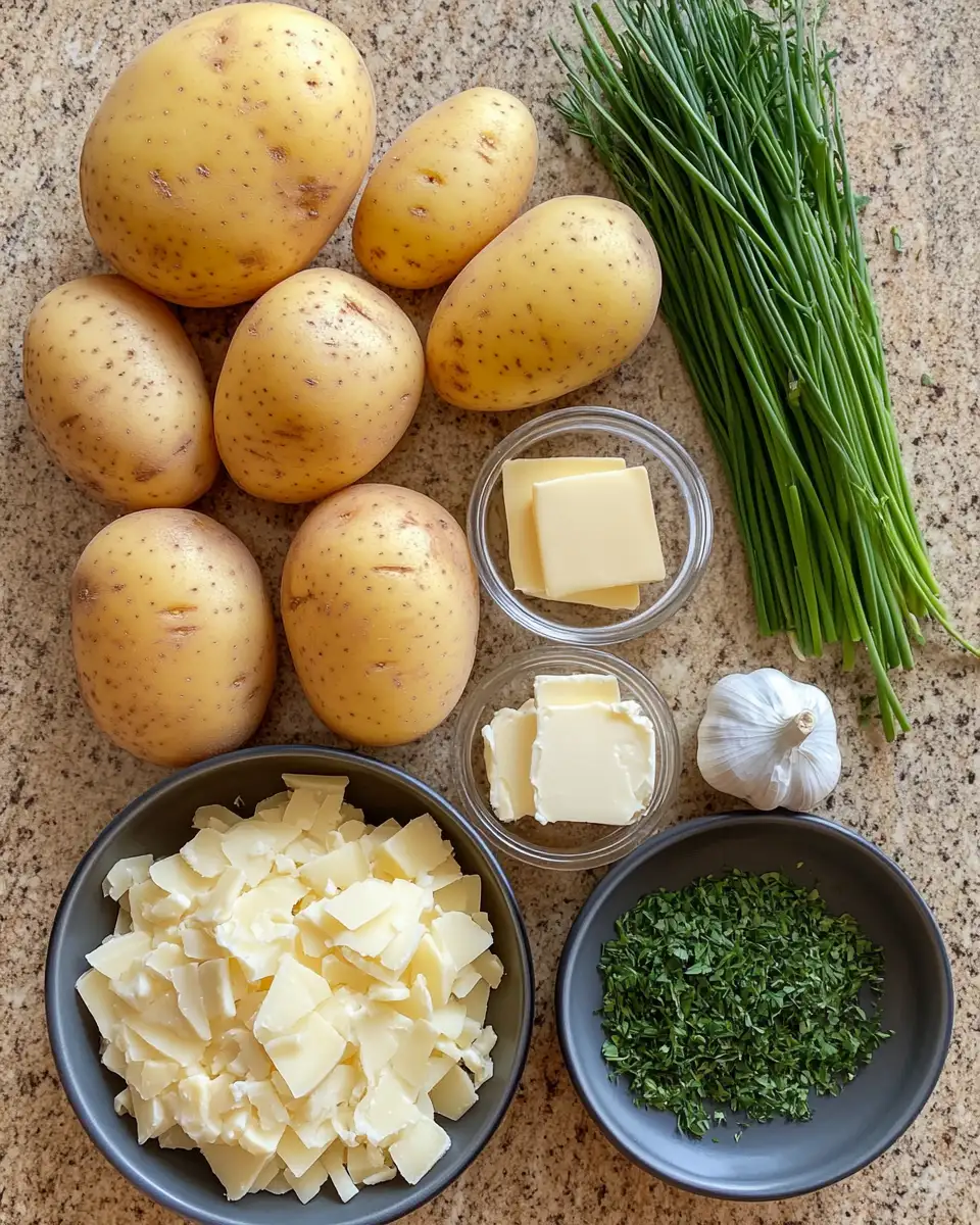 Ingredients for Cozy Up with Creamy Cheddar Garlic Herb Potato Soup