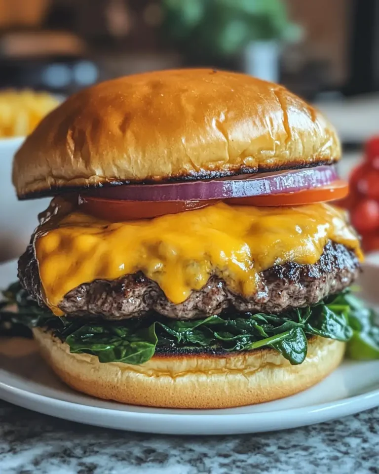 Ultimate Cheddar Spinach Steak Burgers for a Flavor-Packed Feast - Featured Image