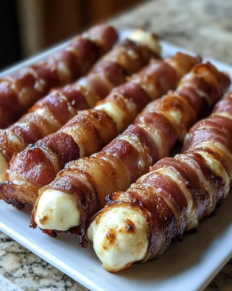 Irresistible Cheesy Bacon-Wrapped Mozzarella Sticks Delight - Featured Image