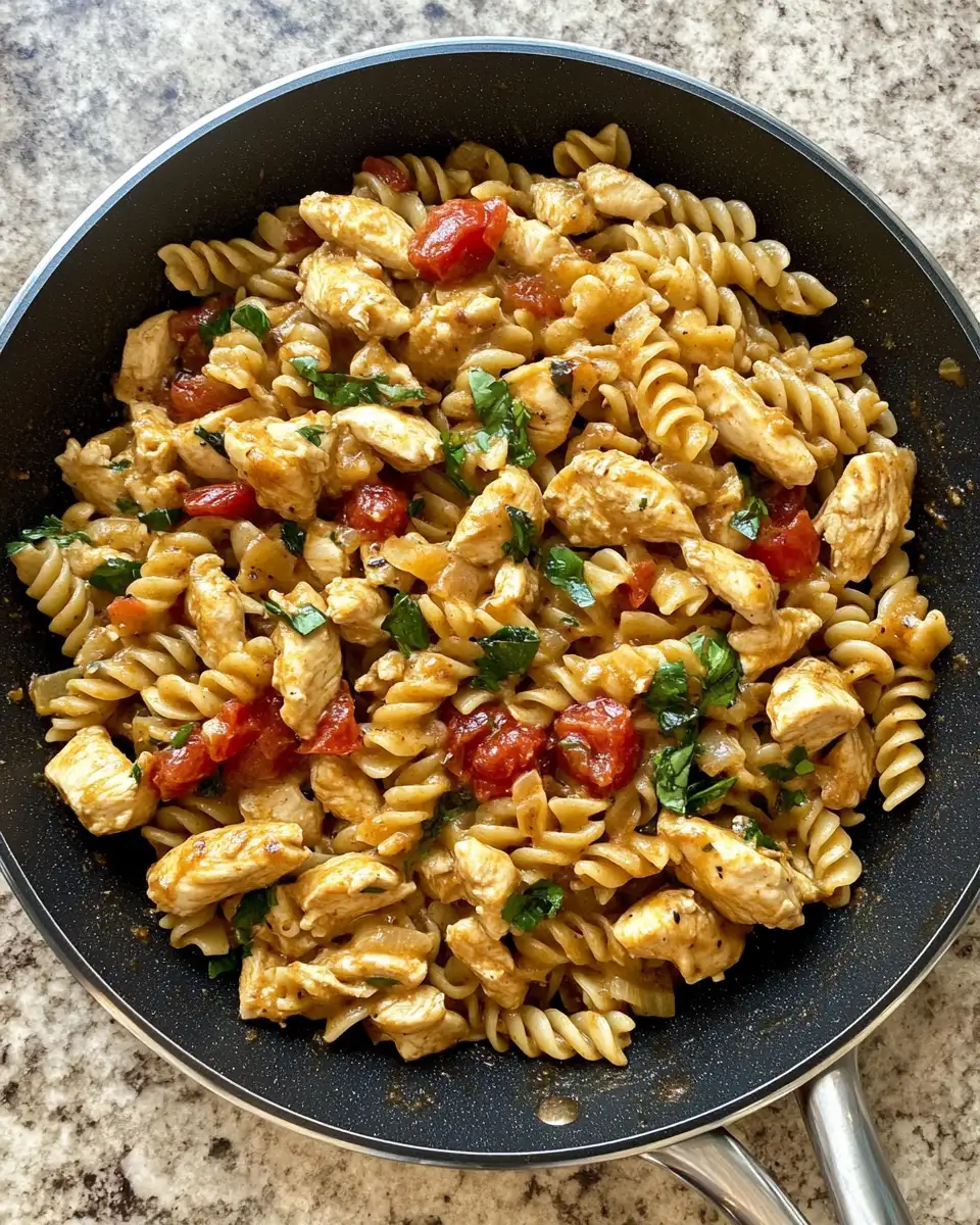 Final dish - Savor the Flavor: Cheesy Cajun Garlic Chicken Rotini Skillet Delight