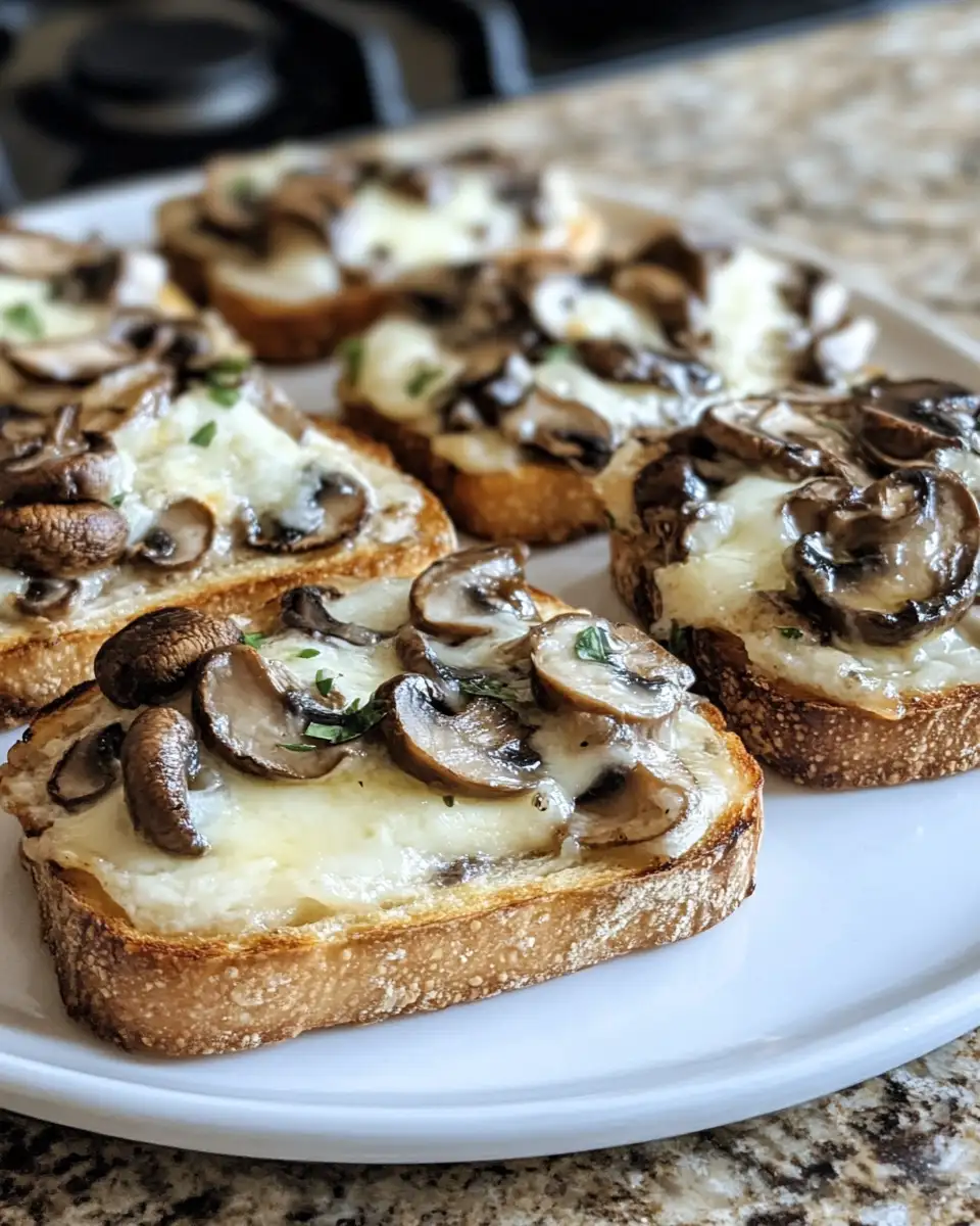 Final dish - Indulge in Irresistible Cheesy Mushroom and Garlic Toasts