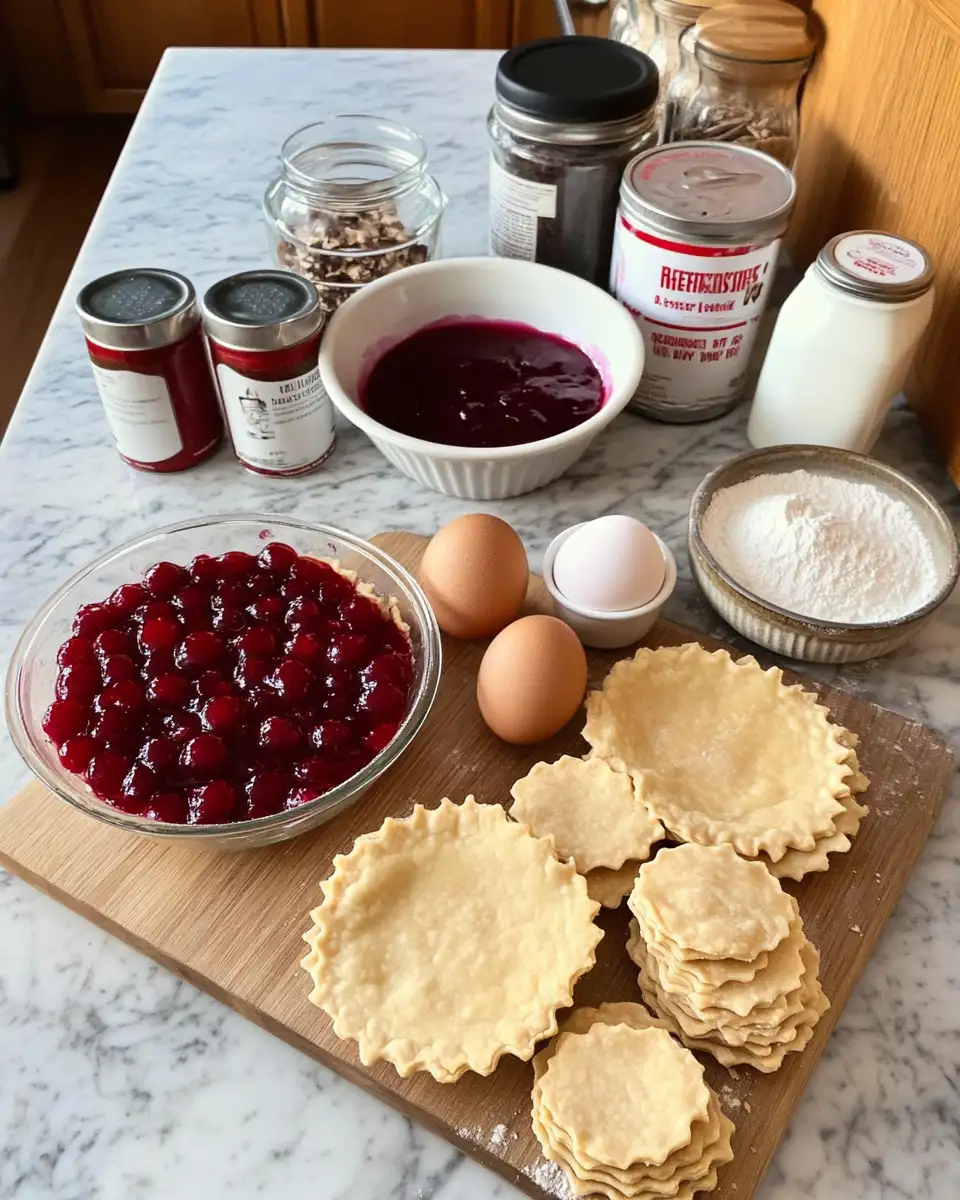 Ingredients for Irresistible Cherry Pie Bites: A Sweet Treat in Every Bite