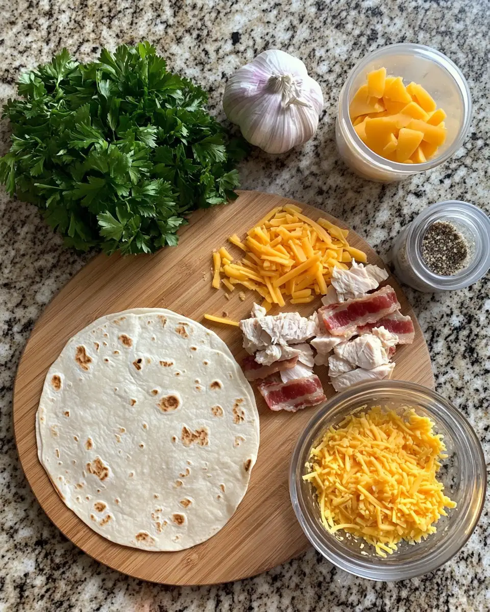 Ingredients for Irresistible Chicken Bacon Ranch Roll Ups for Your Next Meal Delight