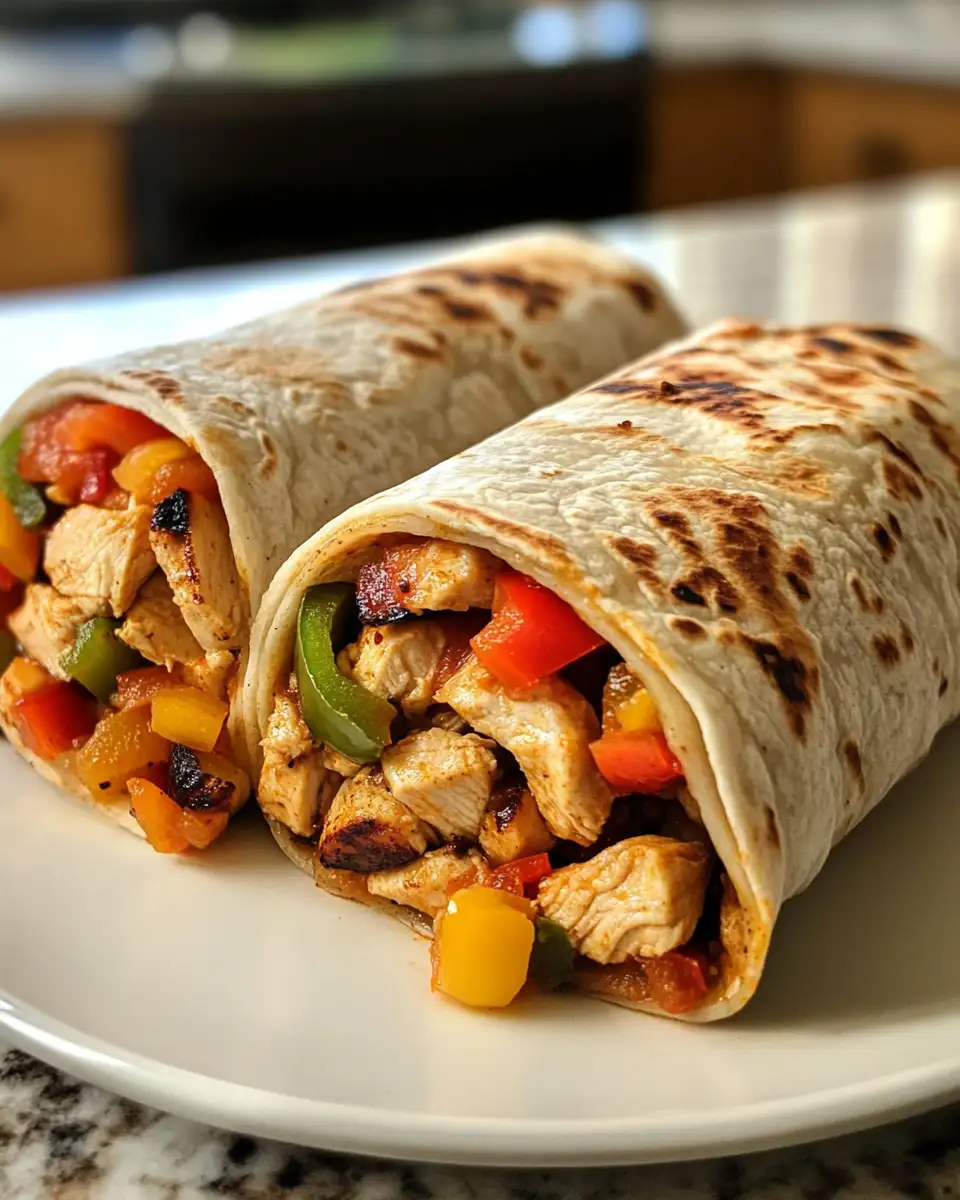 Final dish - Sizzling Chicken Bell Pepper Ranch Burritos: A Flavor Fiesta