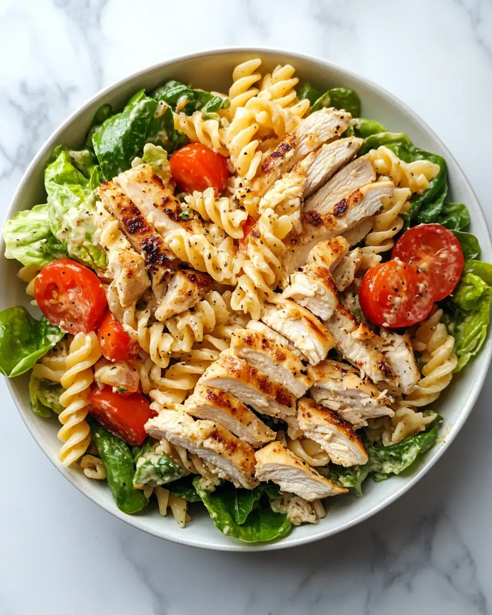 Final dish - Elevate Your Lunch Game with a Zesty Chicken Caesar Pasta Salad