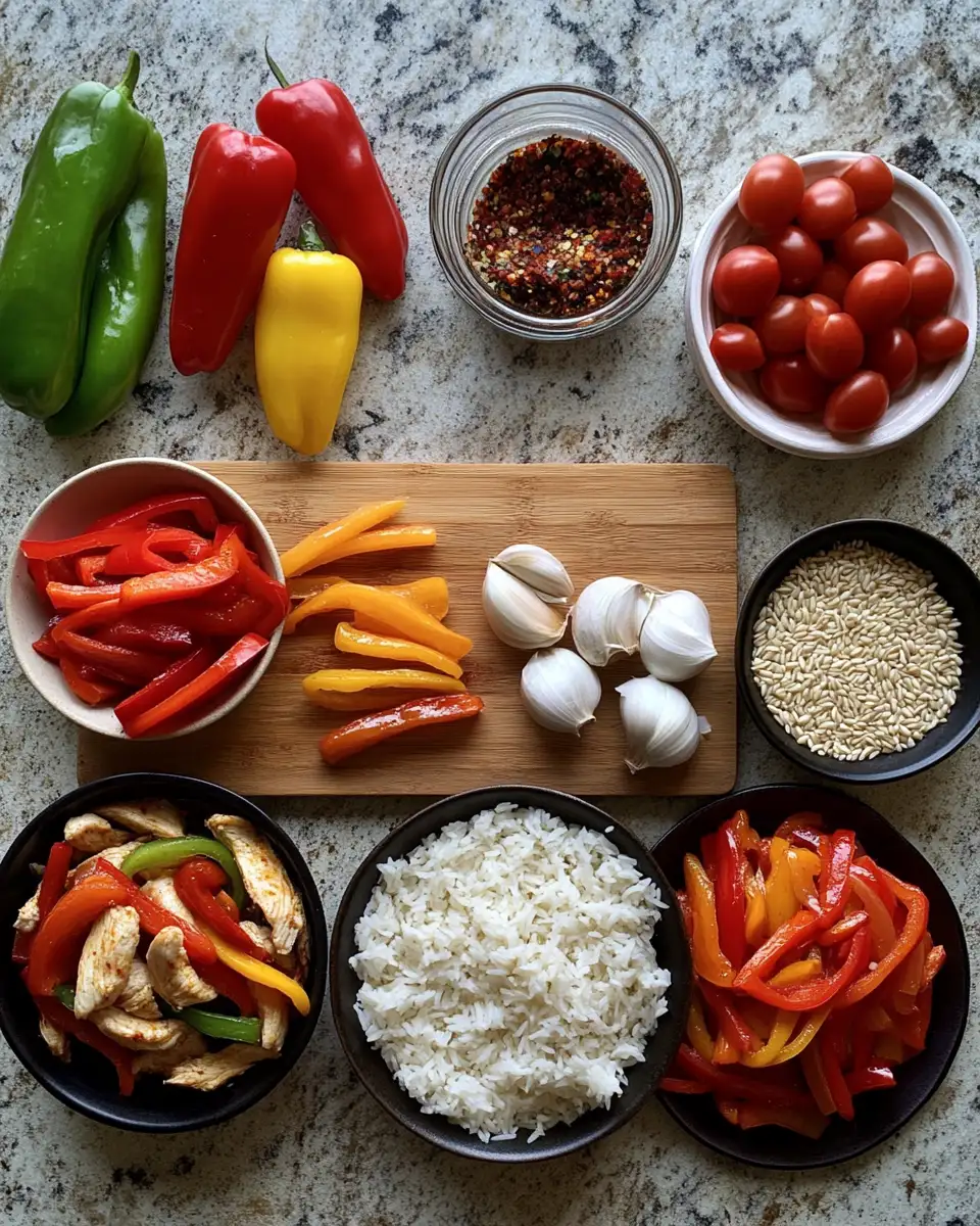 Ingredients for Sizzling Chicken Fajita Rice Bowls That Spice Up Your Dinner Routine