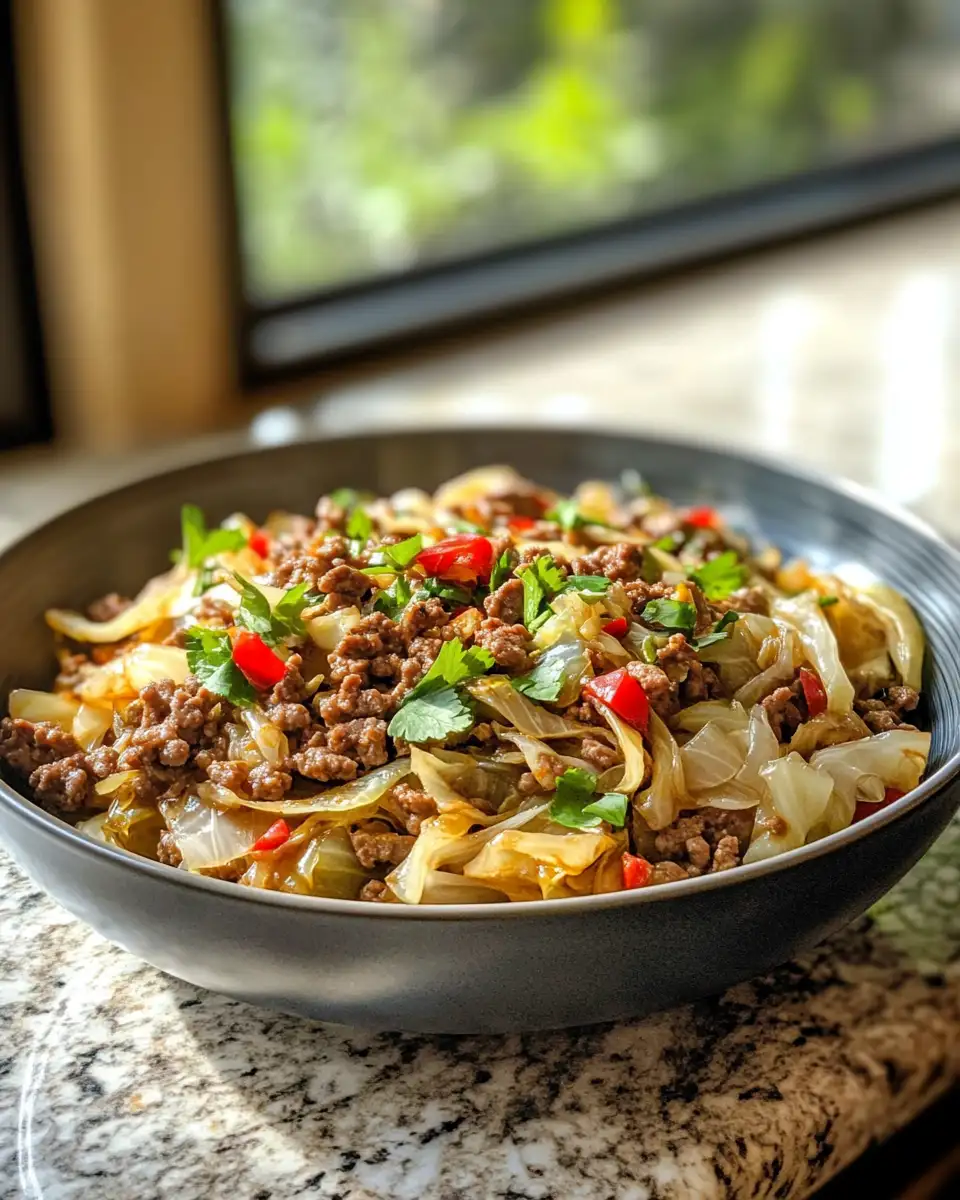 Final dish - Sizzle and Spice: Mastering the Art of Chinese Ground Beef and Cabbage Stir-Fry