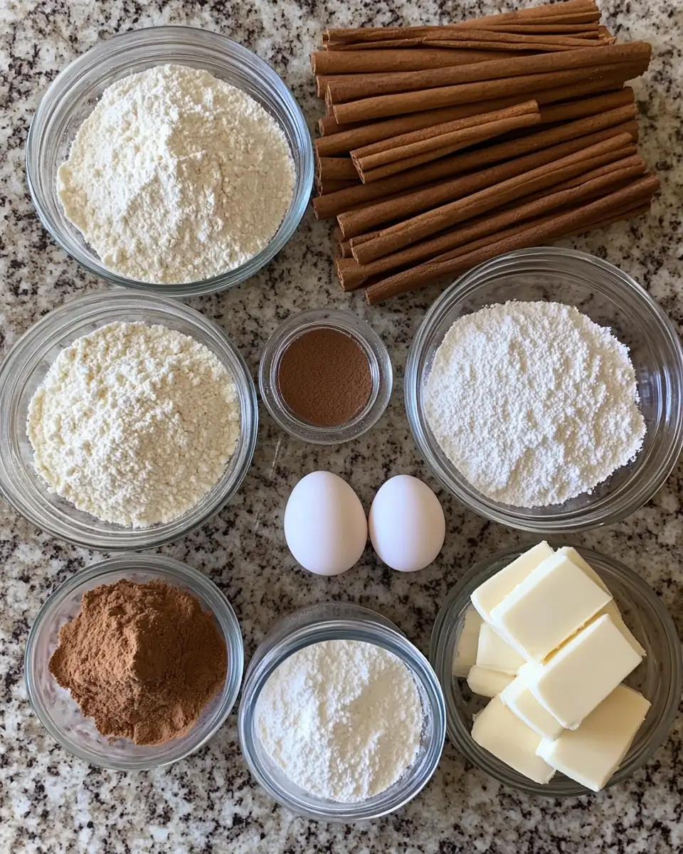 Ingredients for Irresistible Churro Cheesecake Donut Cookies: A Sweet Fusion of Flavors