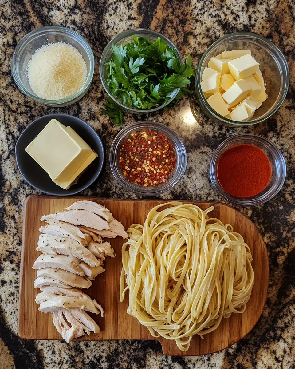 Ingredients for Saddle Up for Flavor: Cowboy Butter Chicken Linguine Delight