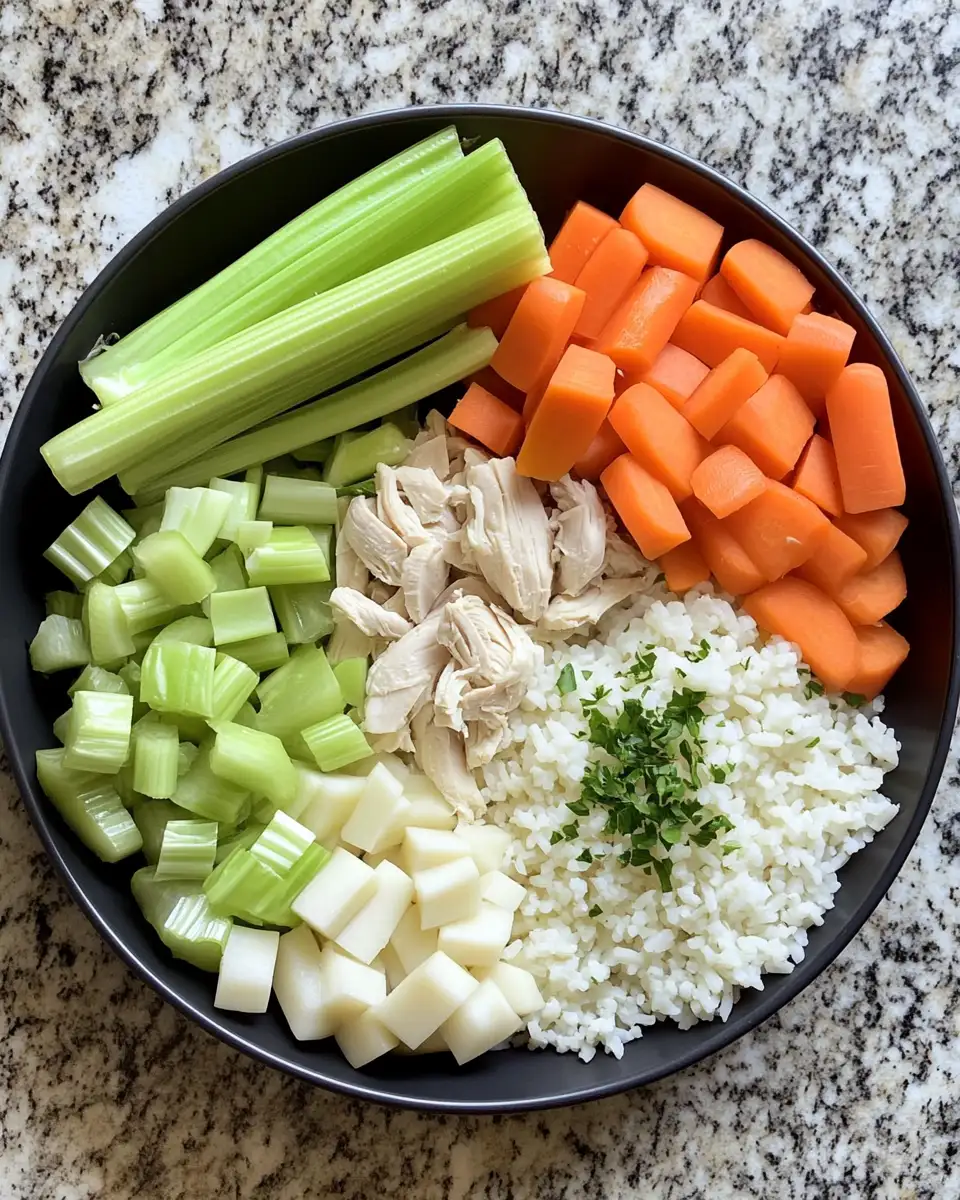 Ingredients for Cozy Up with the Ultimate Creamy Chicken and Rice Soup