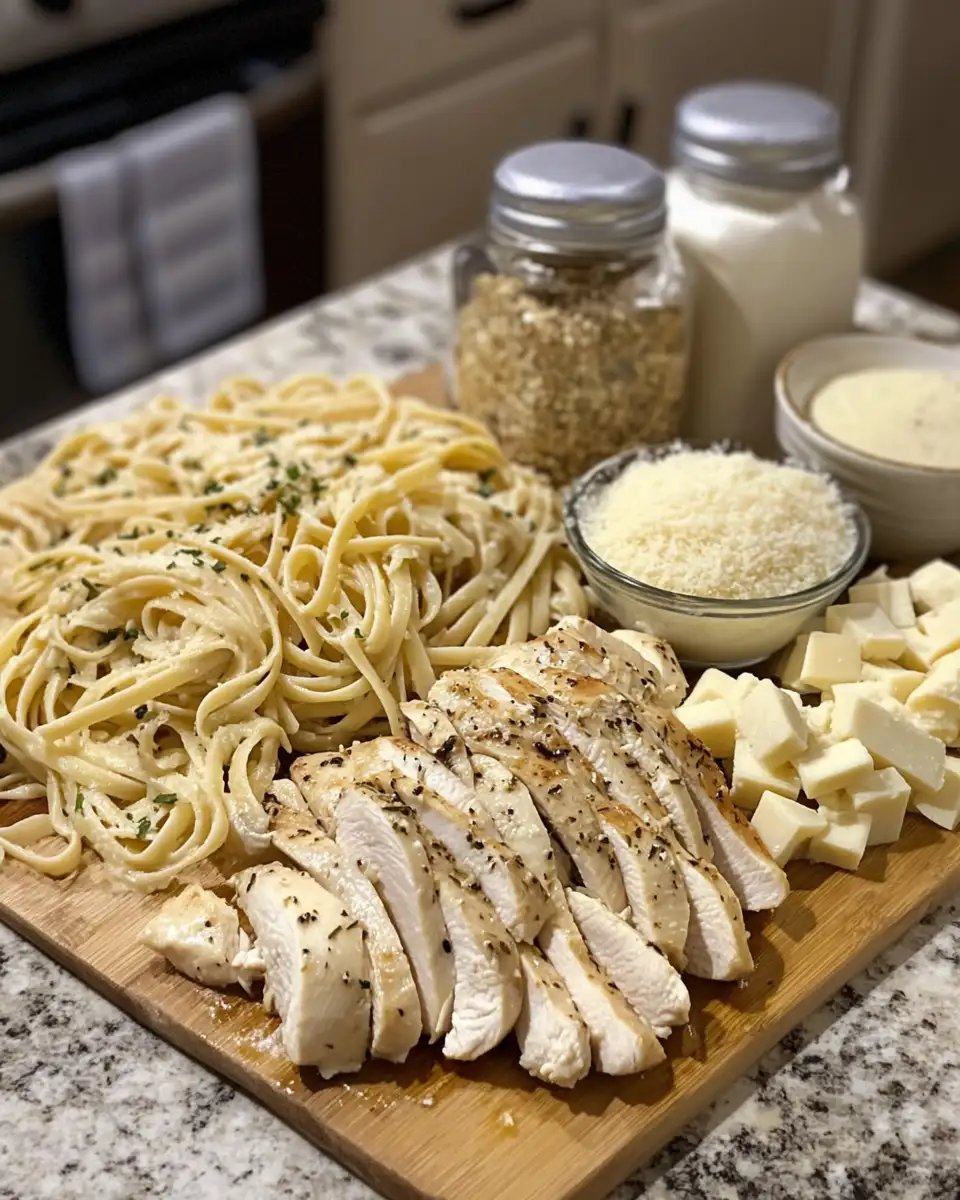 Ingredients for Indulge in the Ultimate Comfort: Creamy Garlic Parmesan Chicken Pasta Delight