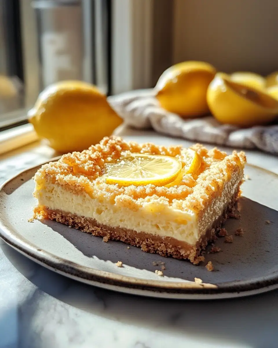 Final dish - Indulge in Bliss with Creamy Lemon Cheesecake Crumb Bars