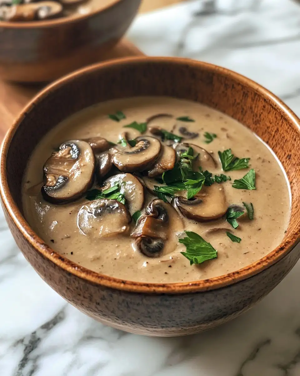 Final dish - Velvety Bowls of Comfort: Dive into the World of Creamy Mushroom Soup