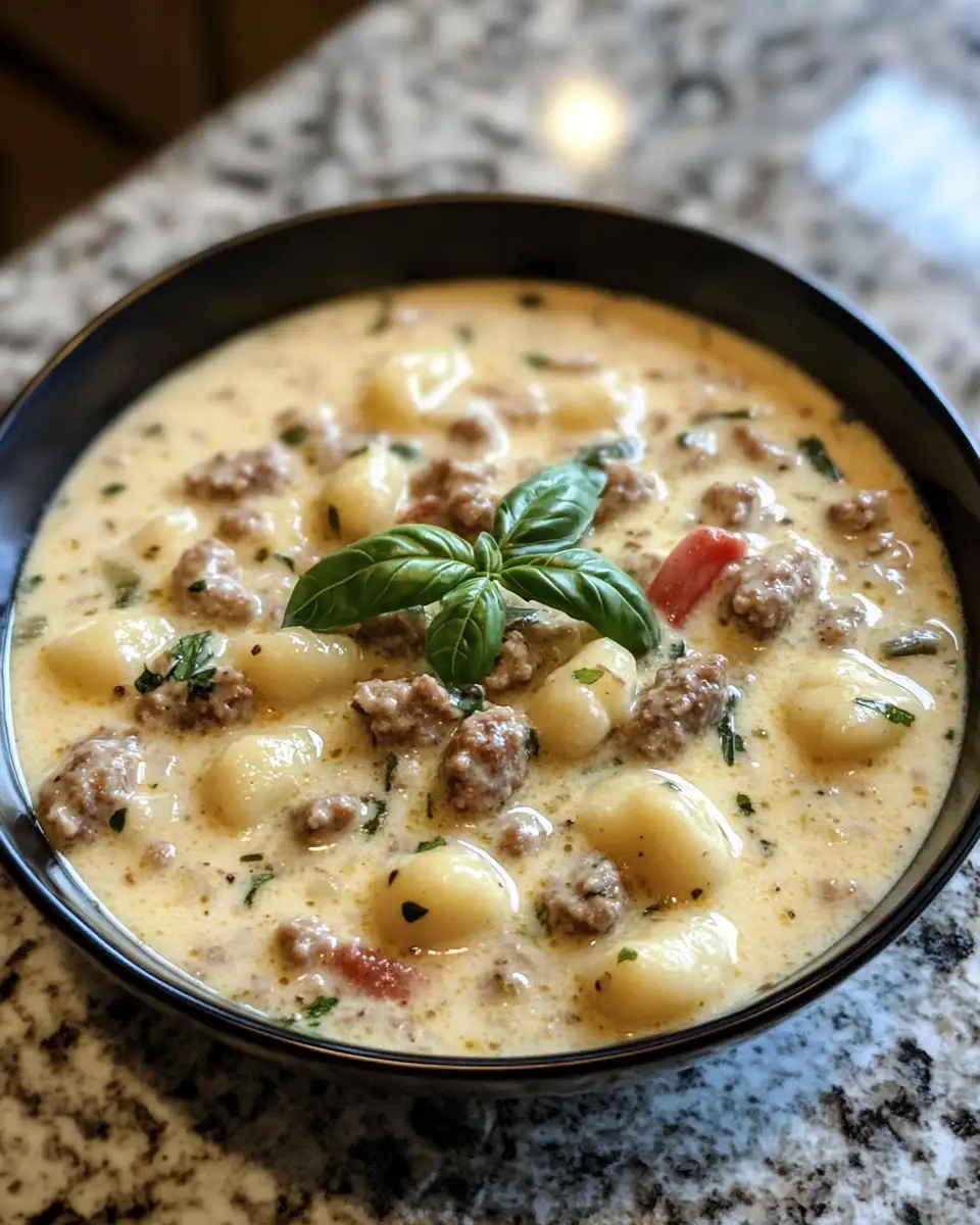 Final dish - Indulge in Comfort with Creamy Sausage Gnocchi Soup Magic