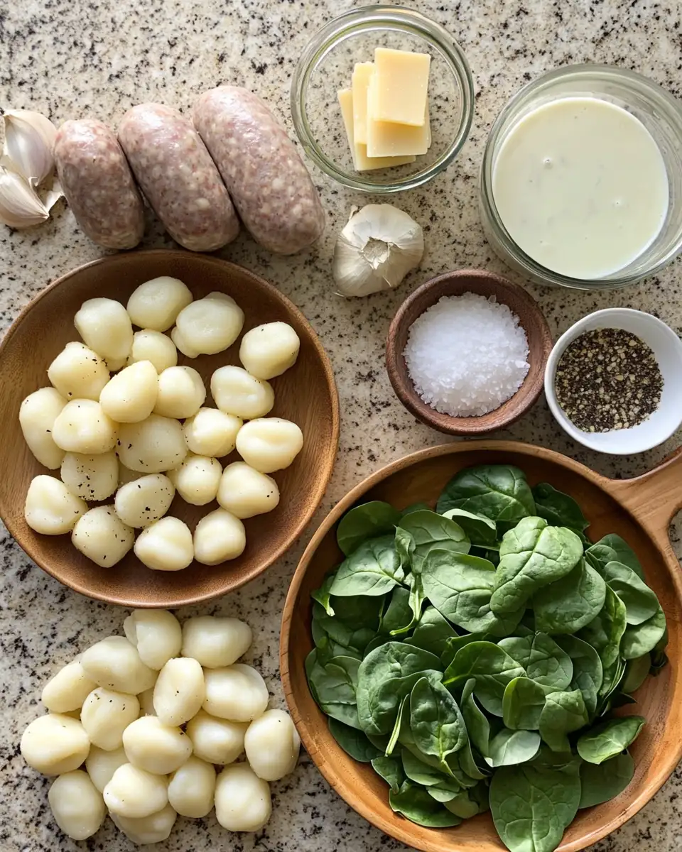 Ingredients for Indulge in Comfort with Creamy Sausage Gnocchi Soup Magic