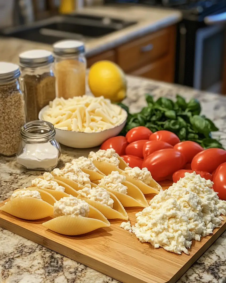 Ingredients for Dive into Decadence with Creamy Seafood Stuffed Shells