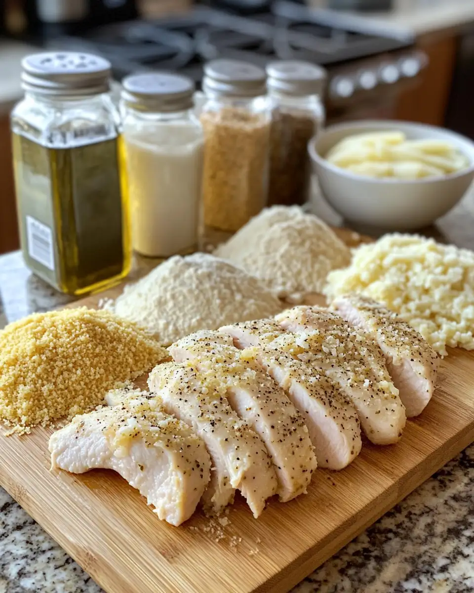 Ingredients for Crunch into Flavor: Crispy Dill Pickle Parmesan Chicken Delight