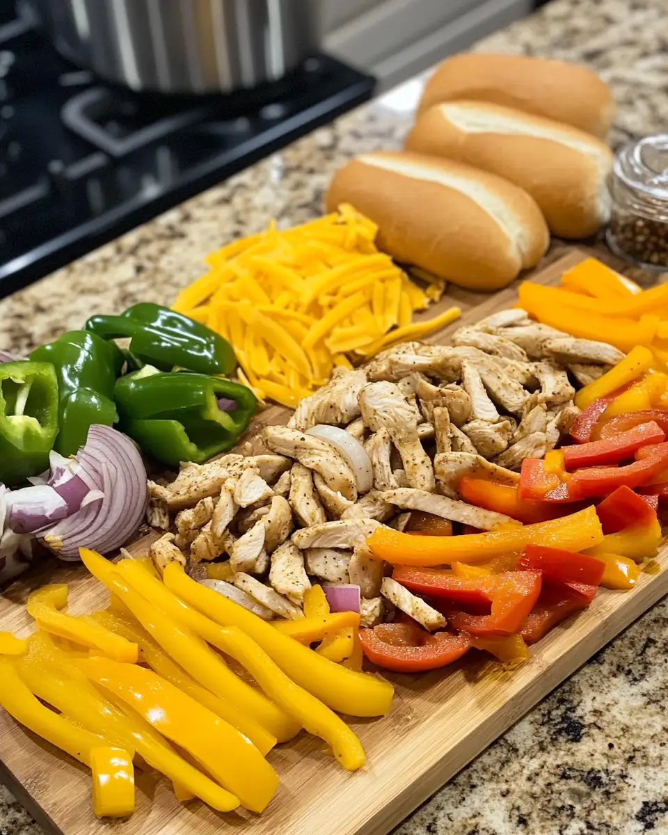 Ingredients for Savor the Flavor: Easy Crockpot Chicken Philly Cheesesteak Delight