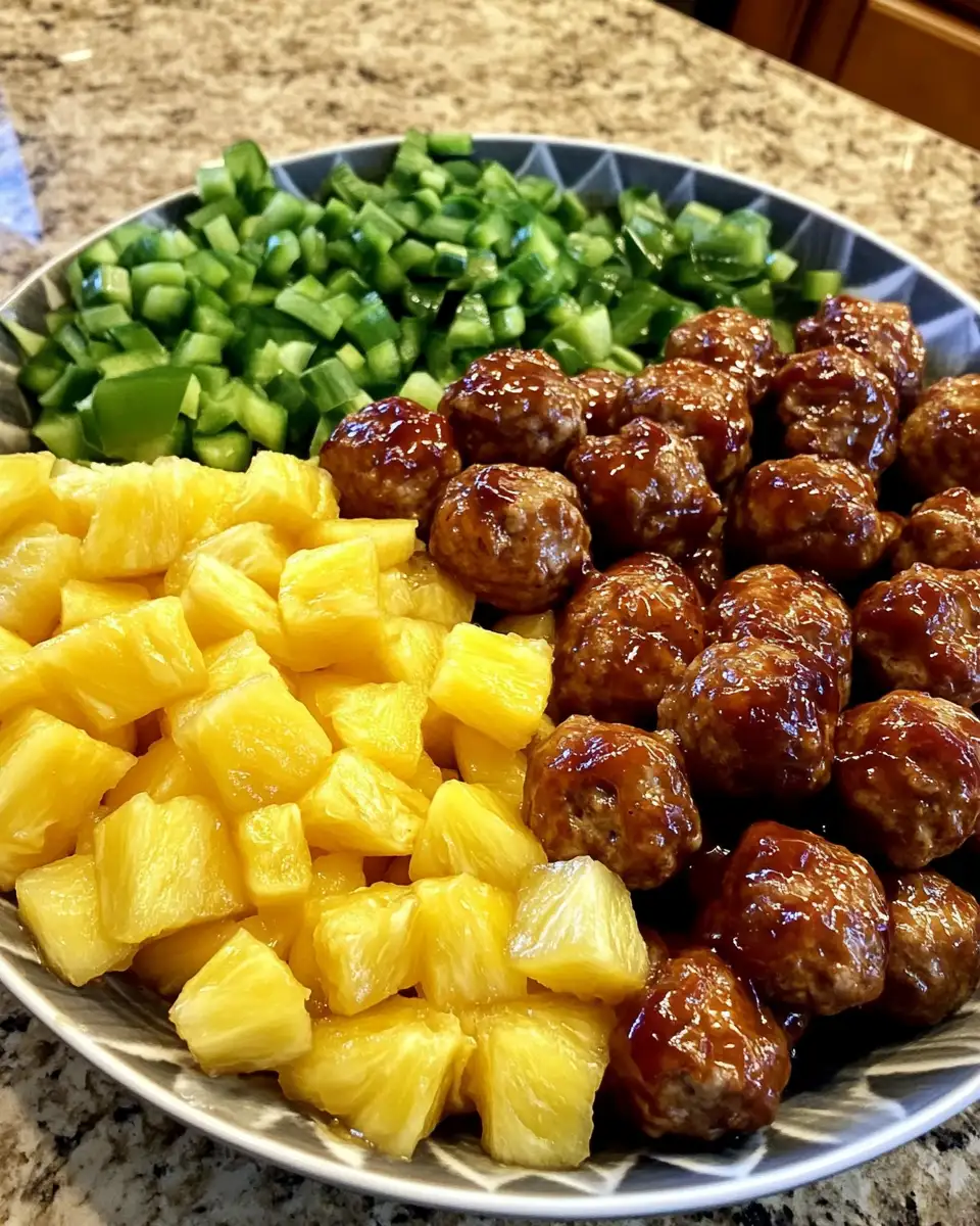 Ingredients for Tropical Flavor Fiesta with Crockpot Hawaiian Meatballs