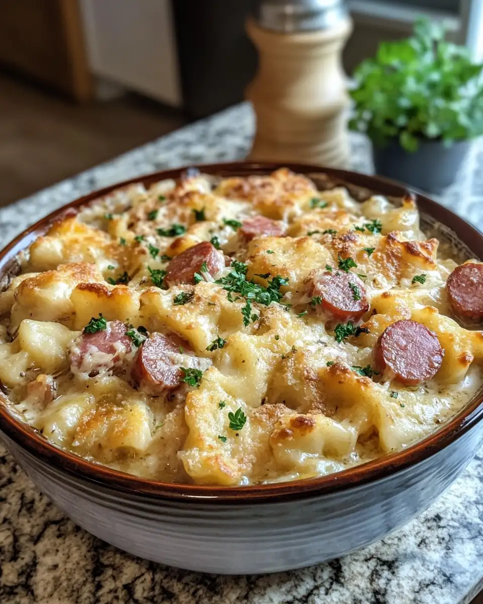 Final dish - Crockpot Pierogi Casserole With Kielbasa: The Ultimate Comfort Food Adventure