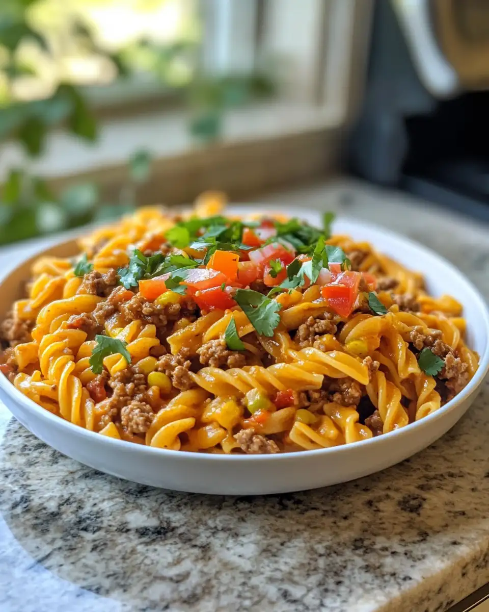 Final dish - Crockpot Taco Pasta: A Flavor Fiesta in Your Slow Cooker