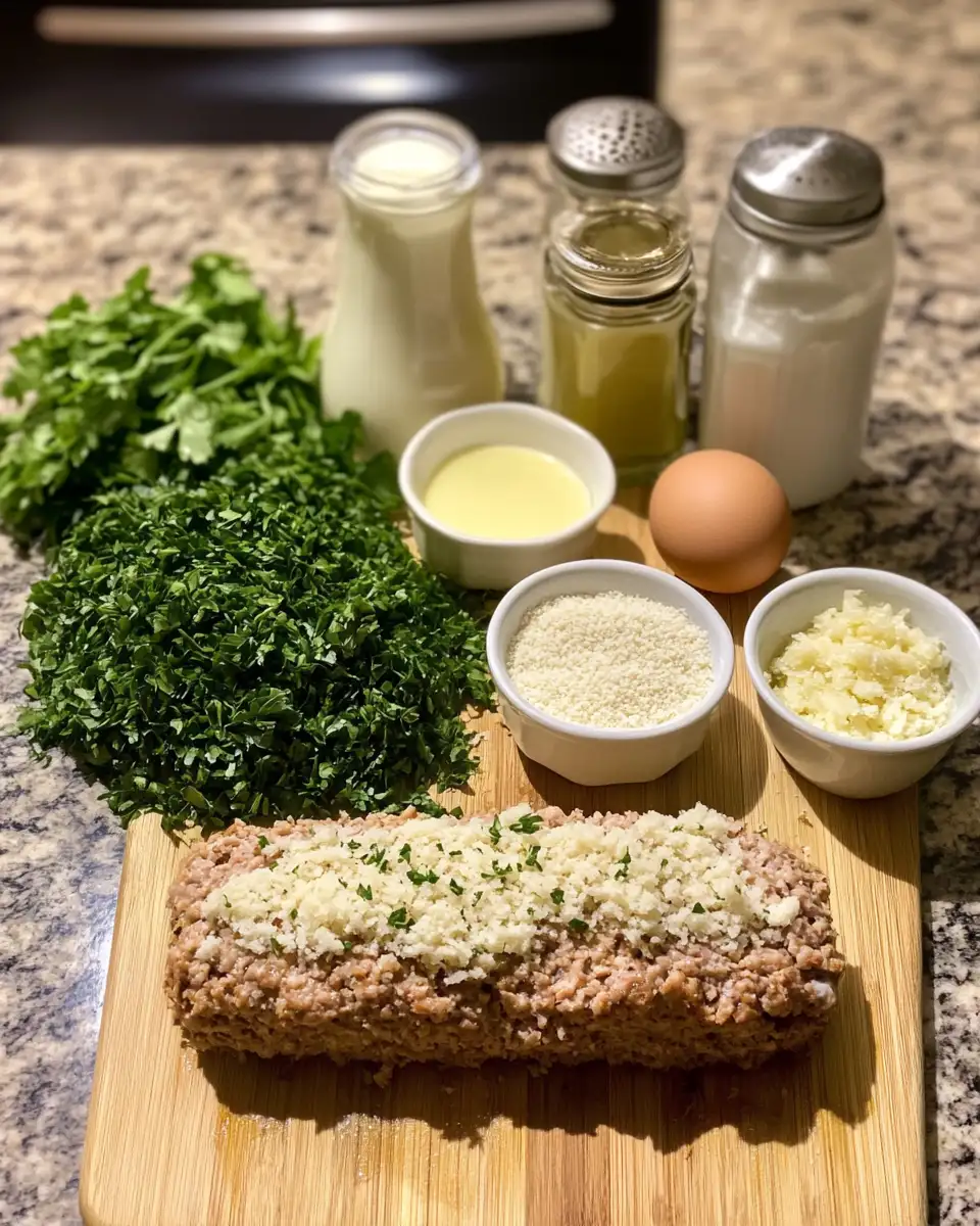 Ingredients for Garlic Parmesan Chicken Meatloaf: A Flavorful Twist on a Classic Comfort Dish