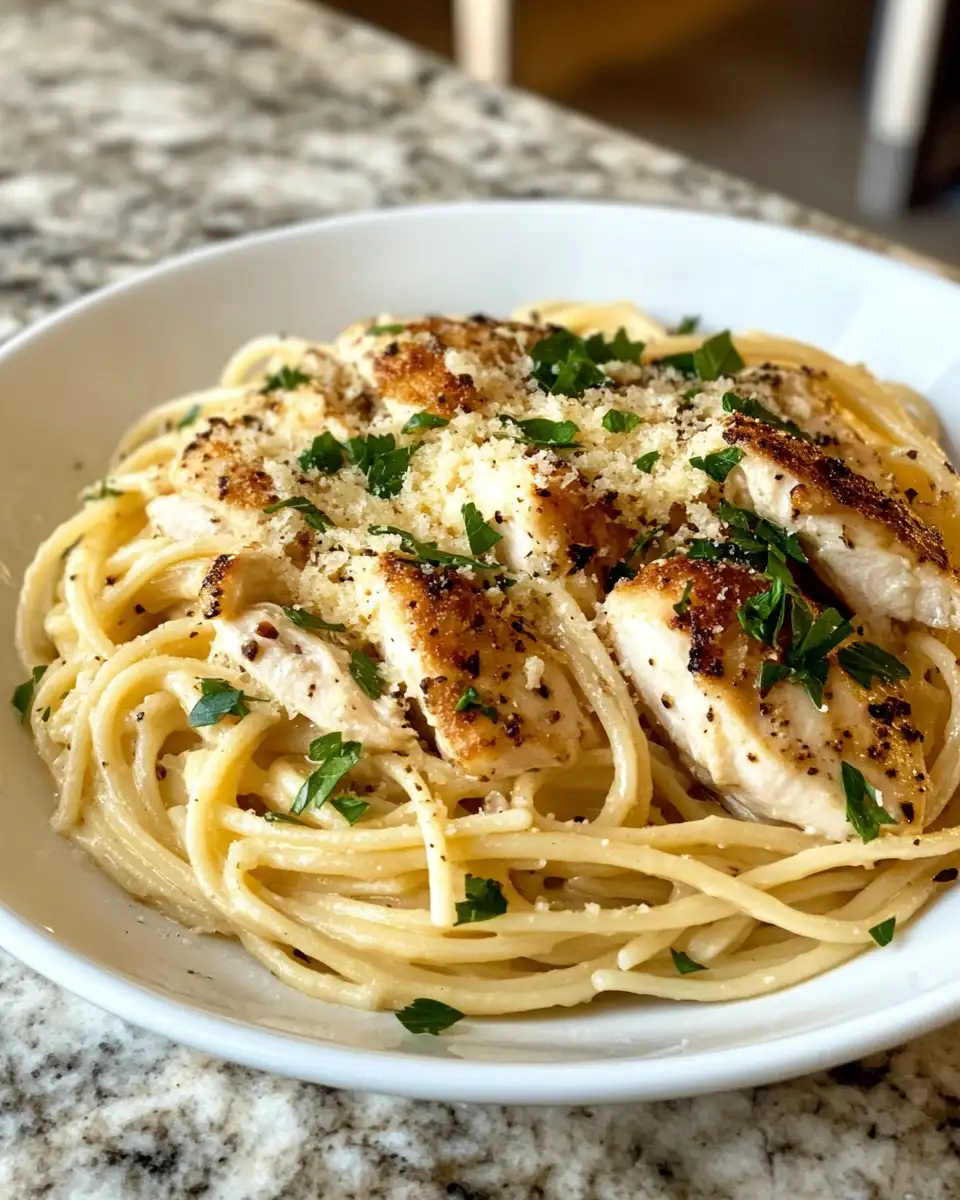 Final dish - Irresistible Garlic Parmesan Chicken Pasta: A Flavorful Twist on Comfort Food