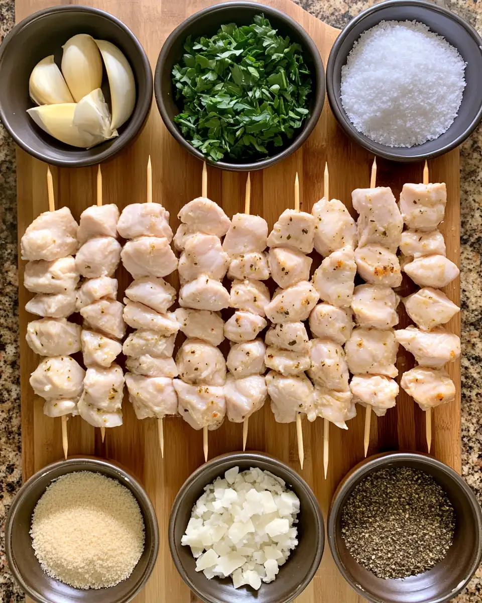 Ingredients for Sizzling Garlic Parmesan Chicken Skewers That Will Elevate Your Grill Game