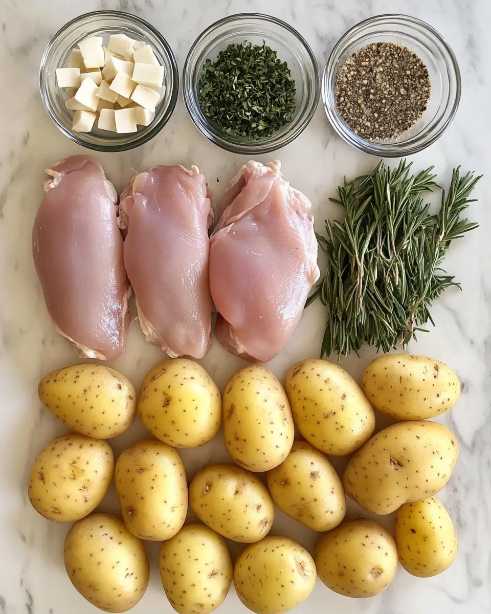 Ingredients for Slow Cooked Perfection: Garlic Parmesan Chicken and Potatoes in Your Crockpot