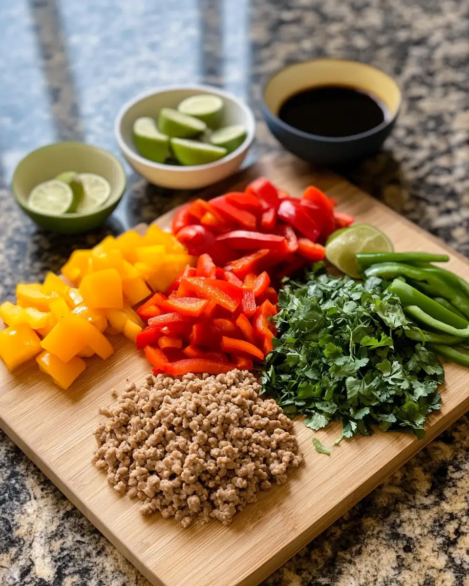 Ingredients for Zesty Ground Turkey and Peppers: A Flavorful Weeknight Winner