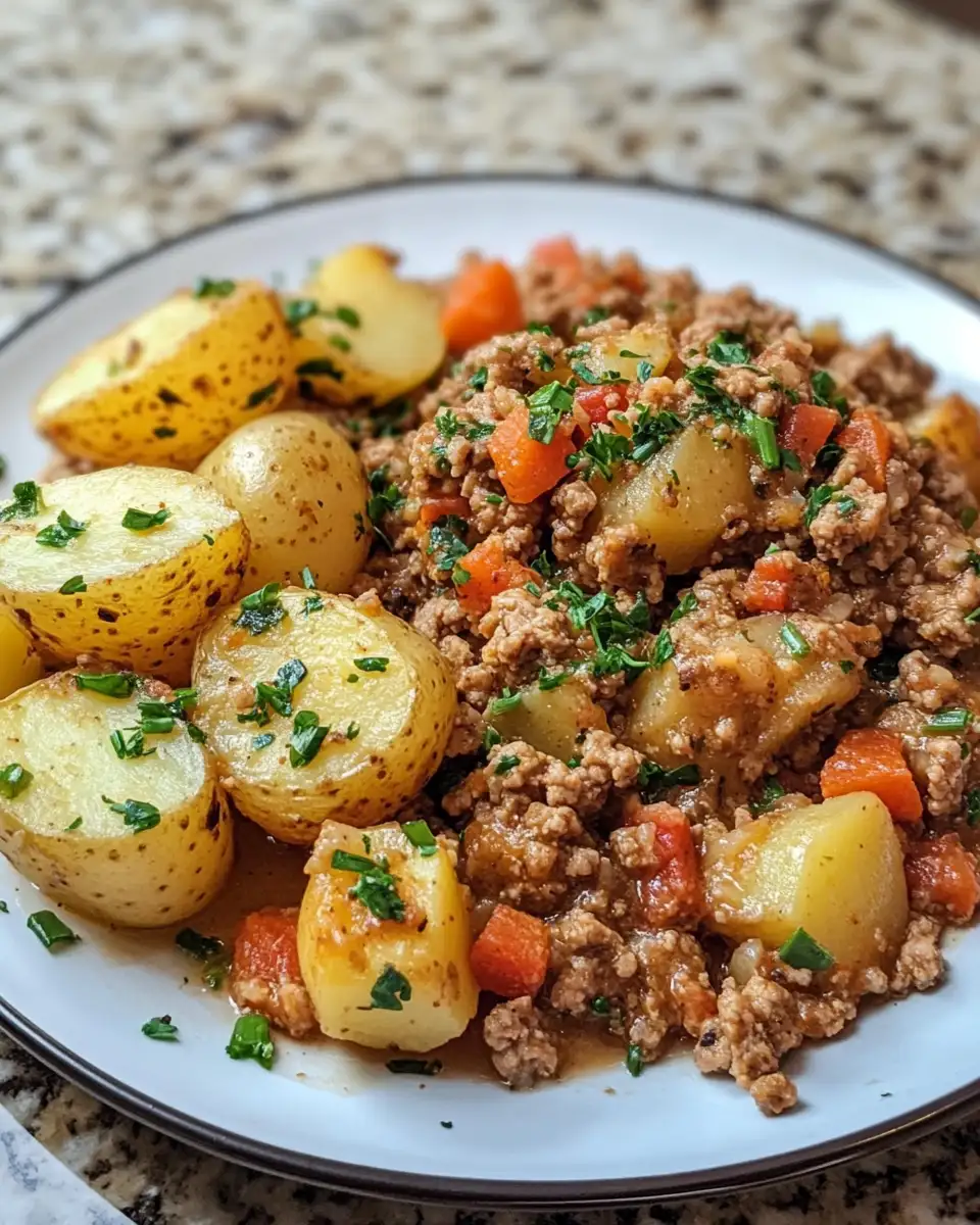 Final dish - Savory Ground Turkey and Potatoes: A Comfort Food Delight