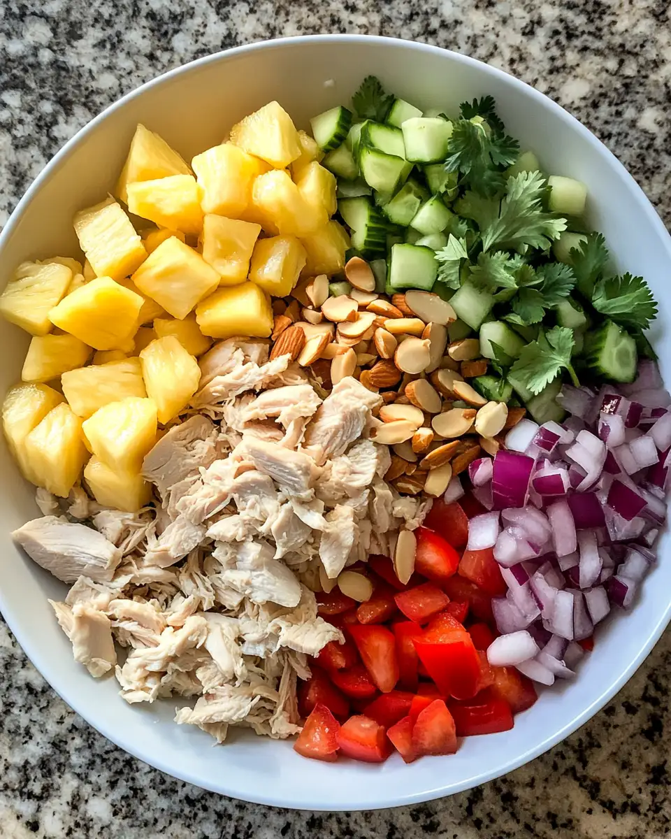 Ingredients for Tropical Taste Adventure with Hawaiian Chicken Salad