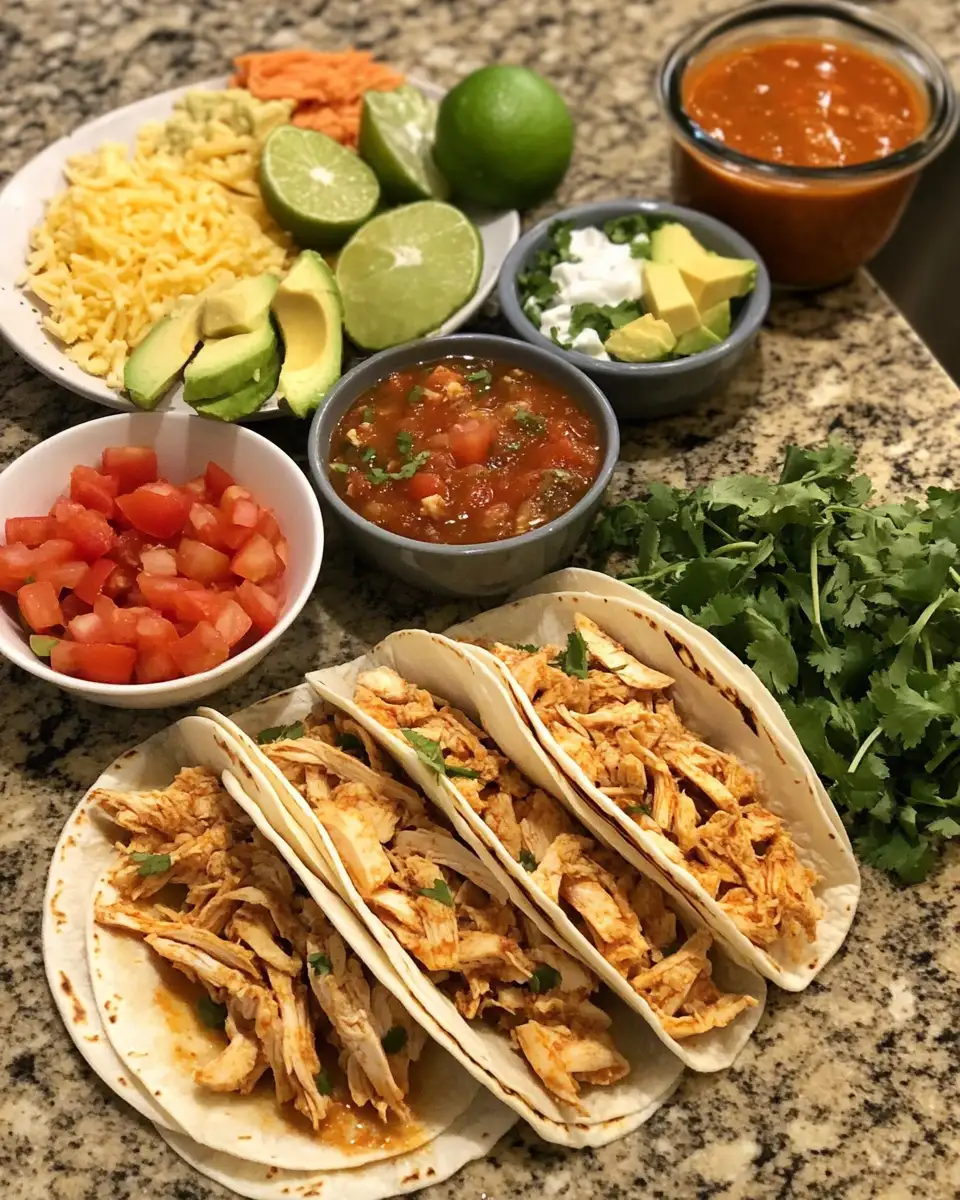 Ingredients for Slow-Cooked Sensation: Healthy Crockpot Chicken Tacos Made Easy