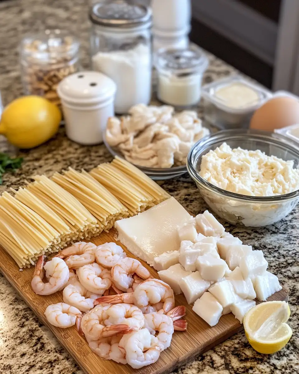 Ingredients for Dive into Decadence with Homemade Seafood Lasagna Delight