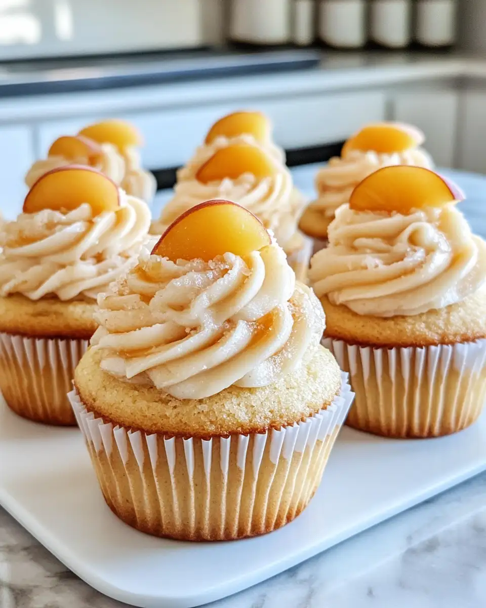 Final dish - Sweet Bliss: Honey Peach Cream Cheese Cupcakes