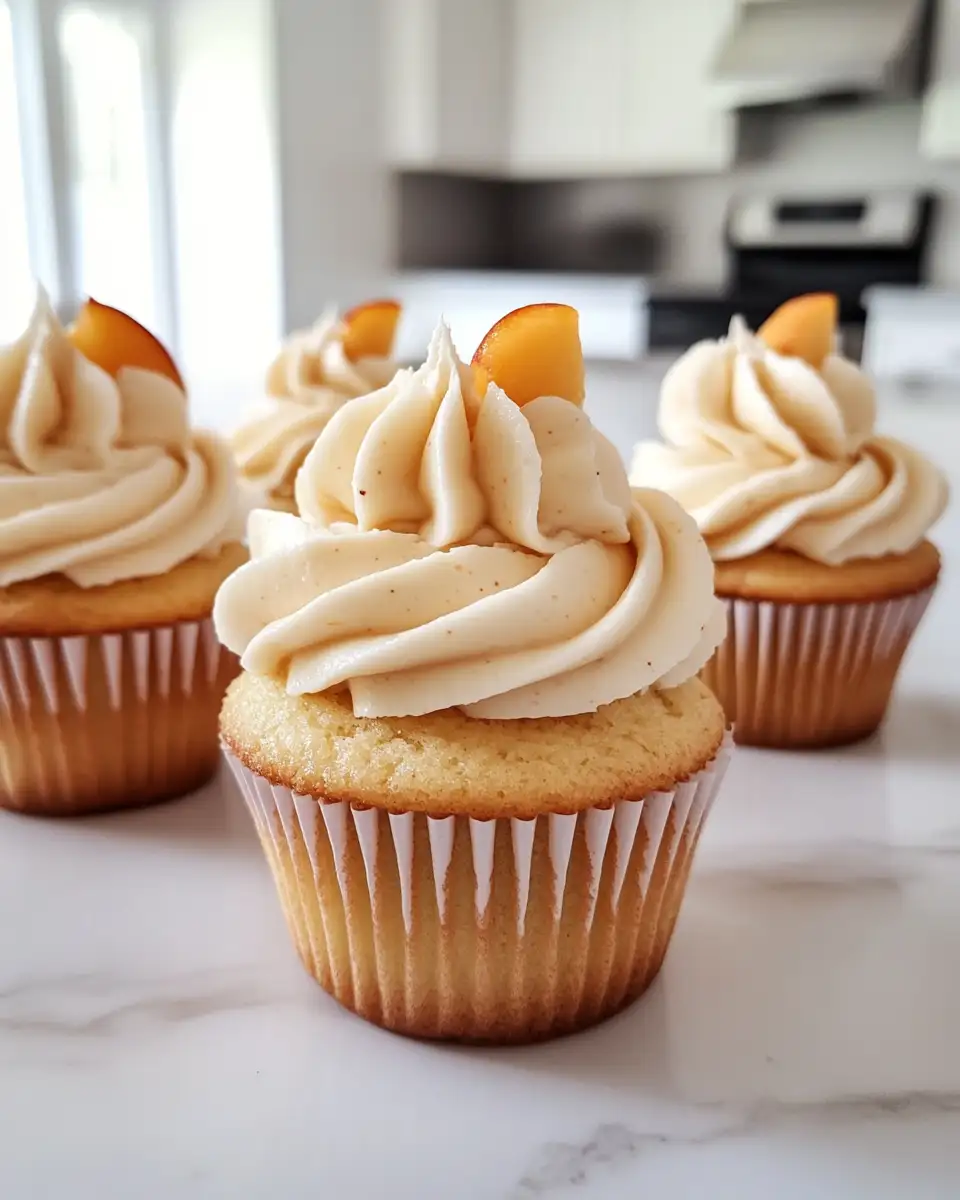 Final dish - Sweet Indulgence: Honey Peach Cream Cheese Cupcakes Delight