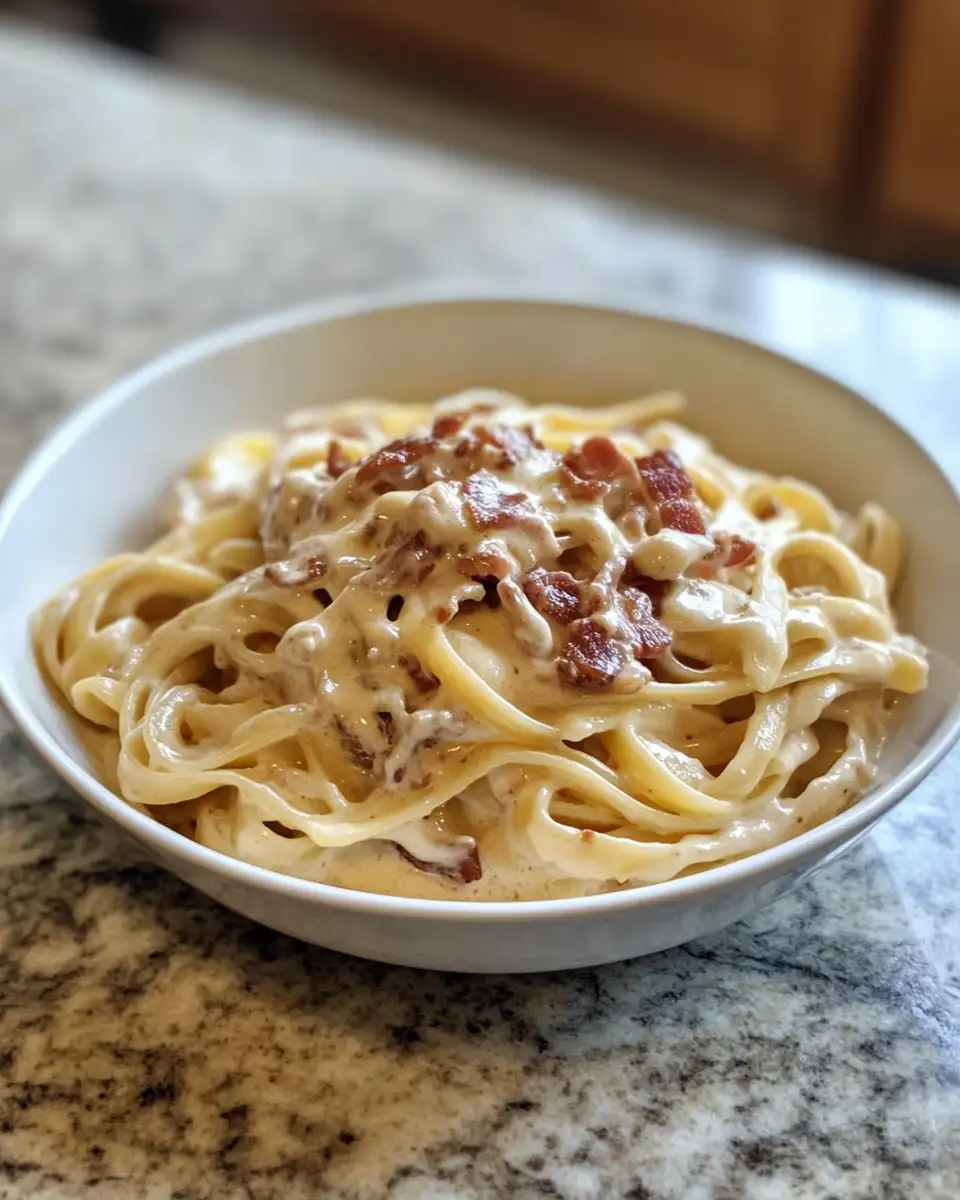Final dish - Indulge in Decadence with Loaded Bacon Cheeseburger Alfredo Pasta