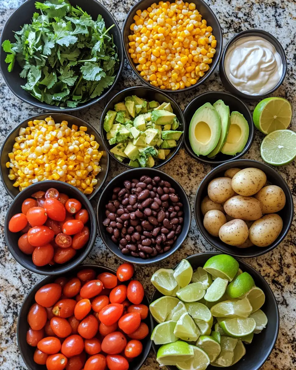 Ingredients for Savor the Flavor Explosion with Loaded Fiesta Potato Bowls