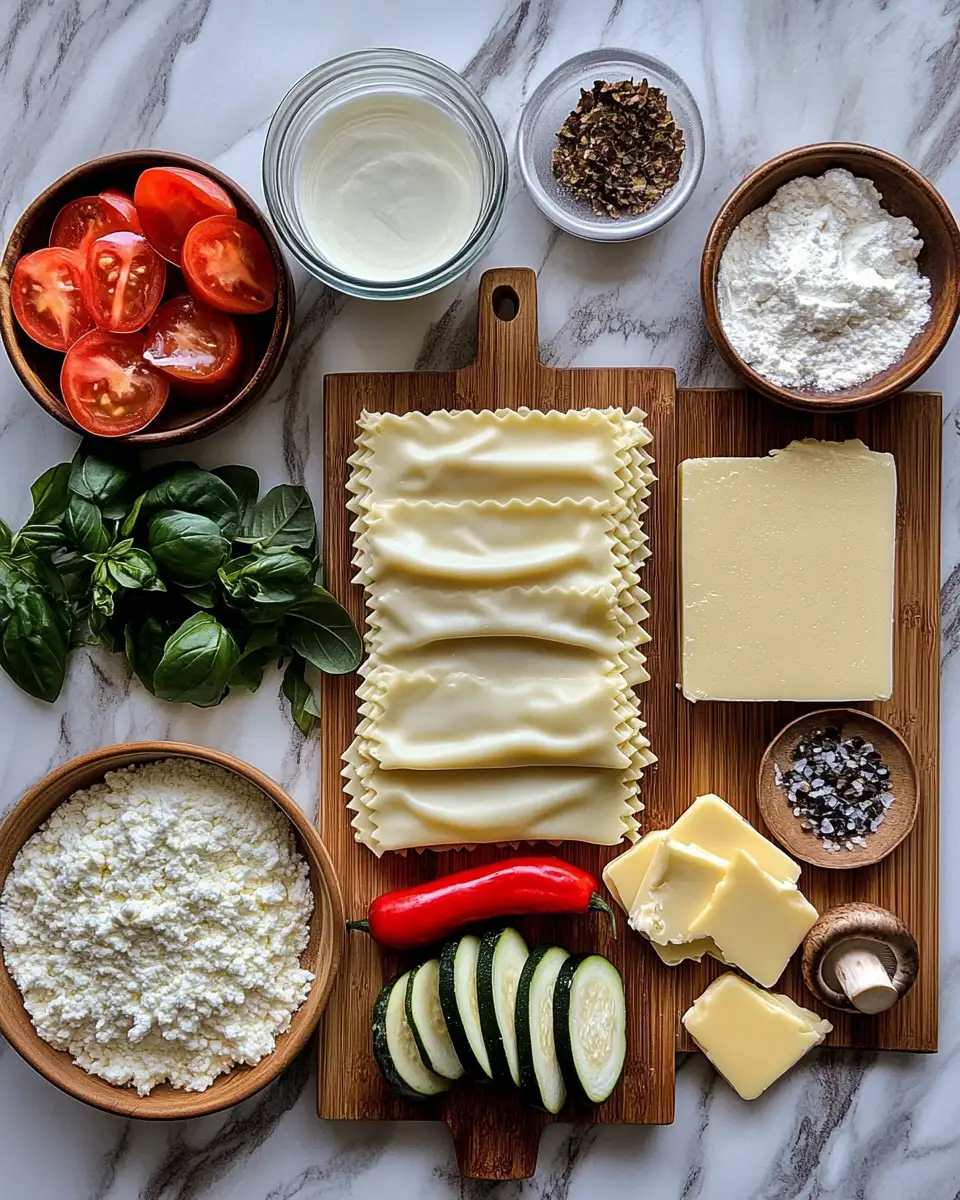 Ingredients for Ultimate Comfort: Irresistibly Loaded Veggie White Lasagna