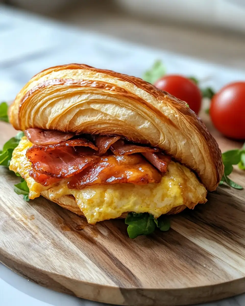 Final dish - Wake Up to the Ultimate Maple Mustard Croissant Breakfast Sandwich Delight